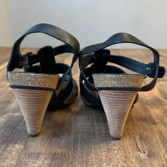 Kork-Ease Elinor Sandal Heel Genuine Leather Cork Strappy Black US 8 EU 39 - Picture 7 of 12